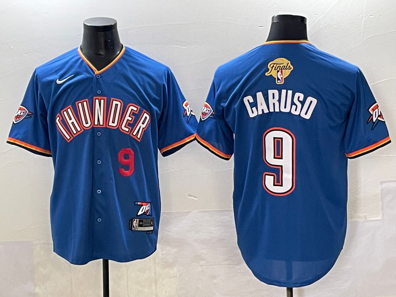 Men 2025 Oklahoma City Thunder #9 Caruso Blue Nike Joint Name NBA Jersey style 5->->NBA Jersey